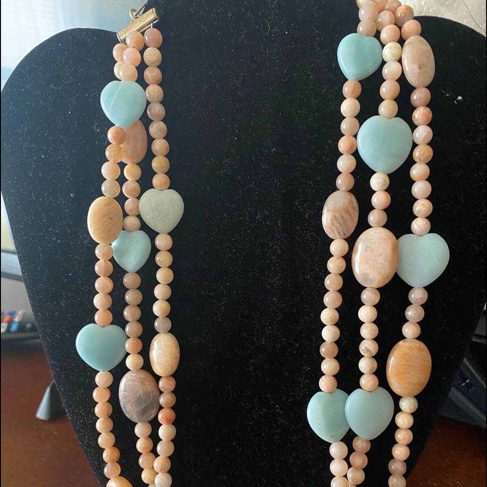 Seafoam Green & Beige Necklace